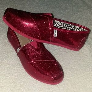Toms Classics Red Glitter 8